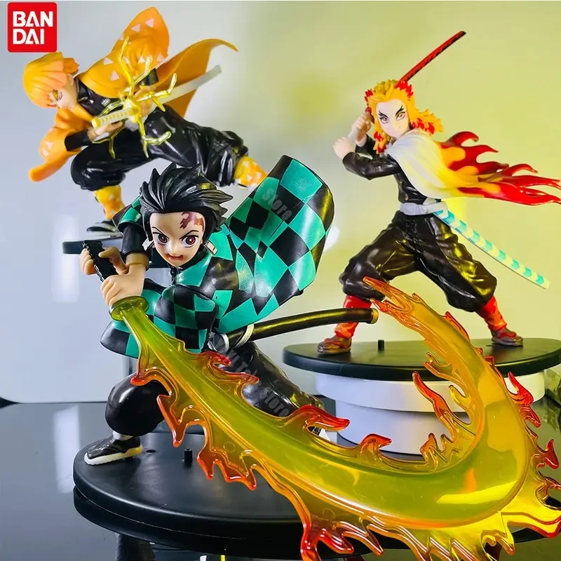 Hot Demon Slayer Anime Figure Tanjirou Agatsuma Zenitsu Kyoujurou Anime Model Action Figure PVC Collection Toy for Kids Gift