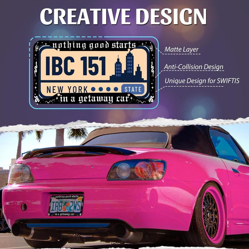 License Plate Frame for Car, Car Plate Frame with Screws for Standard Us Canada License Plate Holder, Stainless Steel Car Accessories 12x6 Inch