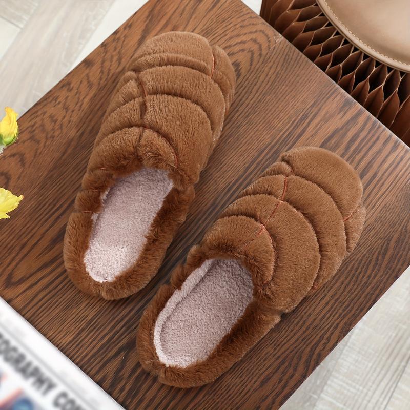 (New)Cozy Faux Rabbit Fur Slippers with Embroidered Mexican Concha Design, Plush Indoor Comfort Shoes for All Seasons
