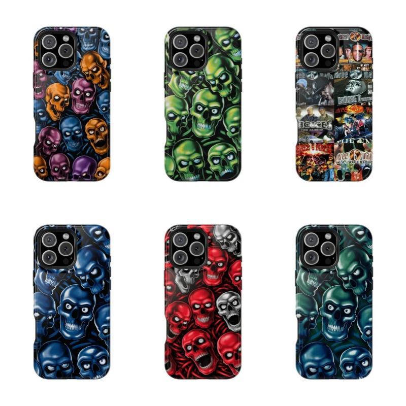 Alternative Punk Phone Case, Colorful Skull Illustration Case,For iPhone 17  Pro Max 16 15 14 13 12 11 for Samsung S21 S22 S23 S24 S25 Phone Case|Gift  for him and her - TikTok Shop