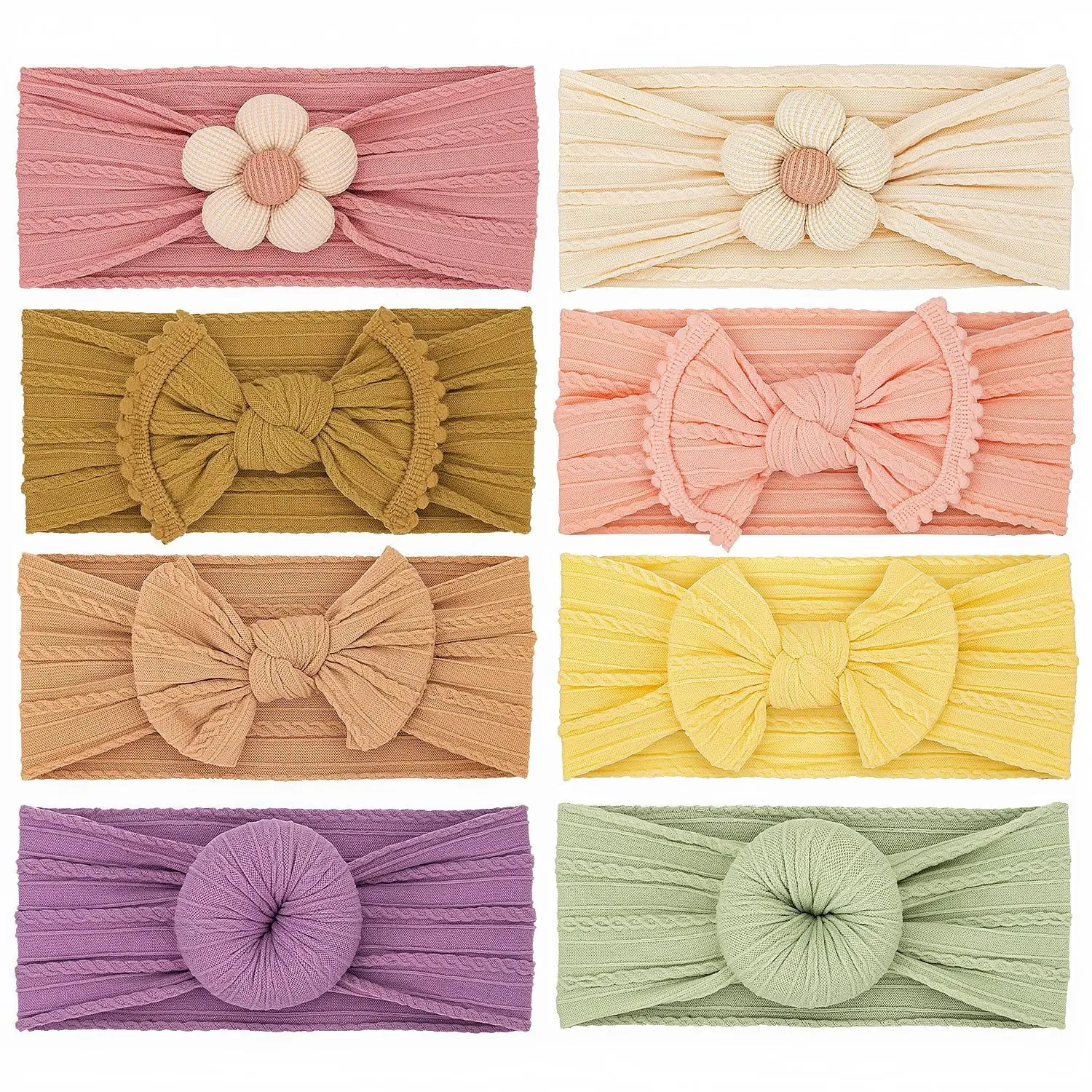 Baby Girls Headbands with Bows Soft Elastic Head Wraps Hair Accessories for Newborn Infant Toddler KidsGift