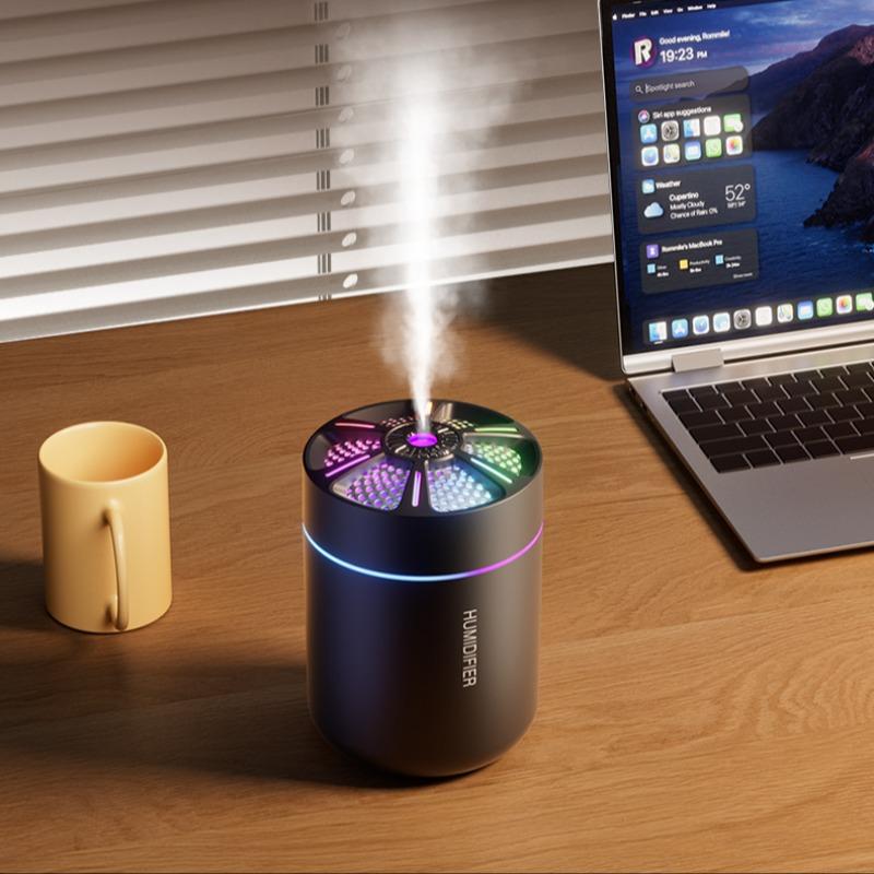 USB Powered Air Humidifier, Portable Mini Aroma Diffuser with Colorful LED Light, Silent Humidifier for Home, Bedroom, Car, Silent Spray Humidifier, Home Travel Humidifier
