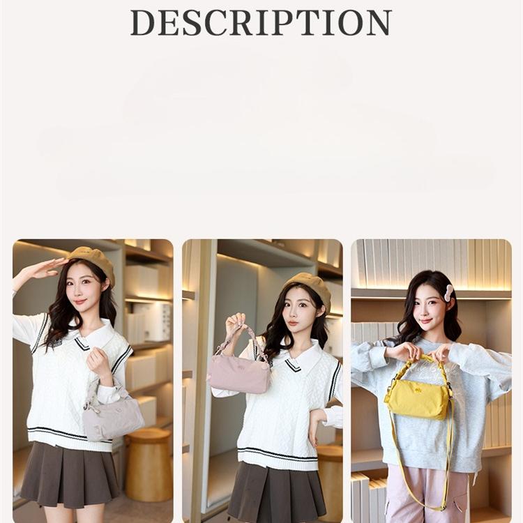 8118 Women's Nylon Portable Pillow Bag 2026 New Simple Shoulder Crossbody Bucket Bag