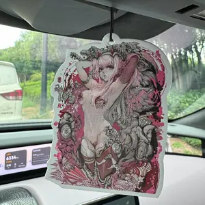 Anime Car Air Freshener, Car Fragrance, Zero Two Design, Natural Plant Essential Oil, Long Lasting 60-90 Days, Alcohol Free, Odor Eliminator, Car Odor Remover, Otaku Gift