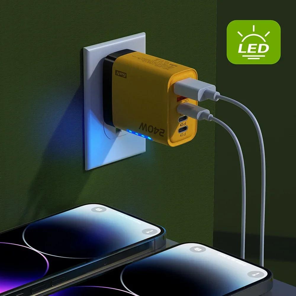 240W 5 Ports USB C Charger Quick Charge3.0 Type C PD Phone Charger   US Plug Fast Charge Wall Charger dual usb-c quick wall charger charger block wall charger block