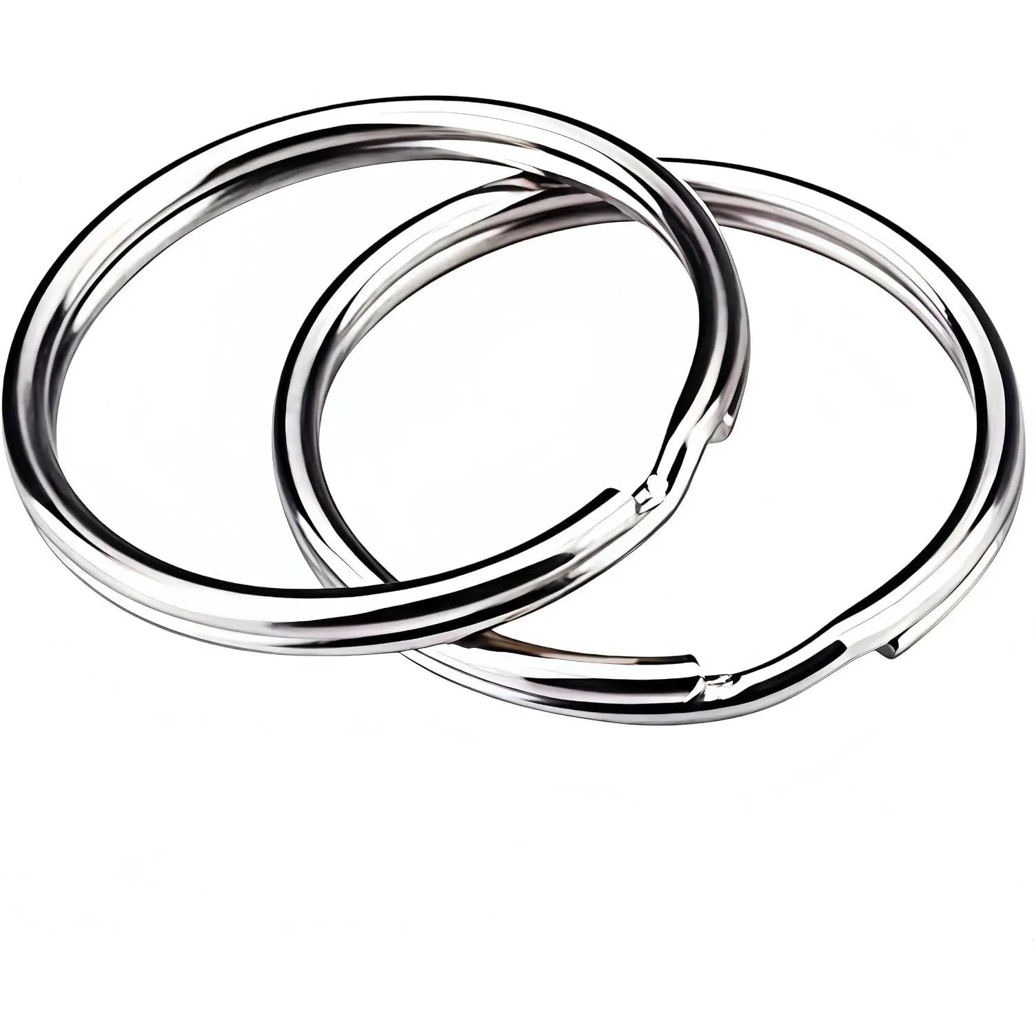 50-Pack Split Key Rings (1 Inch/25mm) -  Nickel Metal  Rings for , DIY Crafts, Bags & Accessories - Durable Bulk Keyring Hardware with Smooth Edges