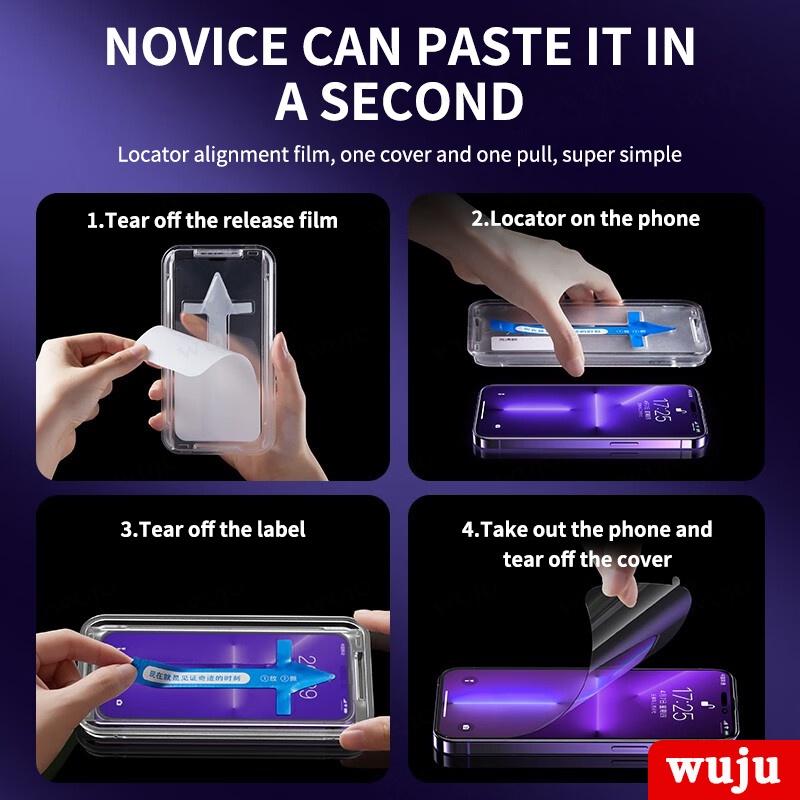 HD High-End Anti peeping film Accurate installation Dust-free Second Sticker Tempered film Glass  For iPhone 15 14 13 12 11 Pro Max Plus Tempered Screen Protector Protection Smartphone Shockproof Casing