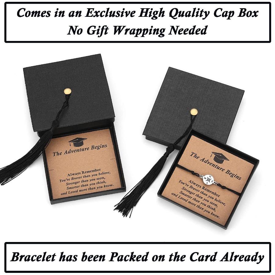 Graduation Gifts for Her Him Kindergarten Class of 2026 Cool High School College Graduation Gift 5th 8th Grade Teen Girl Boy Bracelet Women Jewelry Cards Middle School Nurse Senior Daughter Student Adjustable Cuffs