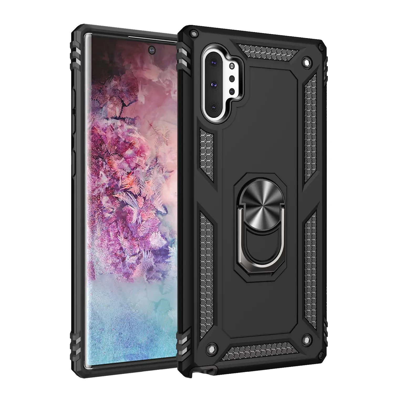 Case for Samsung Galaxy Note 10 Plus/Note 10 Plus 5G, Dual Layer Anti-Drop, Magnetic Metal Ring Stand, Durable Shockproof for Samsung Galaxy Note 10 Plus/Note 10 Plus 5G Phone Case