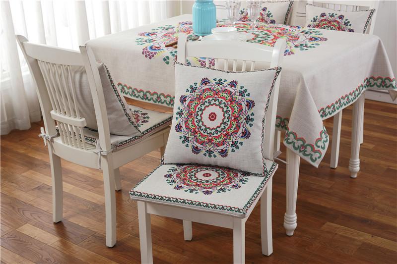 Imitation Linen Dining Chair Cushion, Seat Pad, Backrest Cushion, Pillowcase, Tablecloth, Multi-Purpose Cover Towel