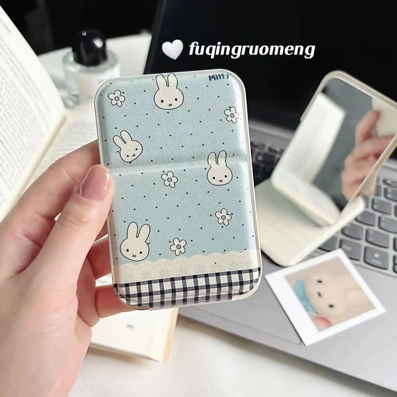 Anime Good Looks Chef Miffy Fold Mirror HD Portable Cosmetic Mirror College Students Dormitory Vanity Mirror Lovely Kawaii 2026