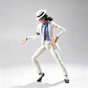 SHF Michael Jackson Action Figure Smooth Criminal Moonwalk Toy Doll Model Gift Collectible Music Icon Statue for Fans Christmas Birthday Gift