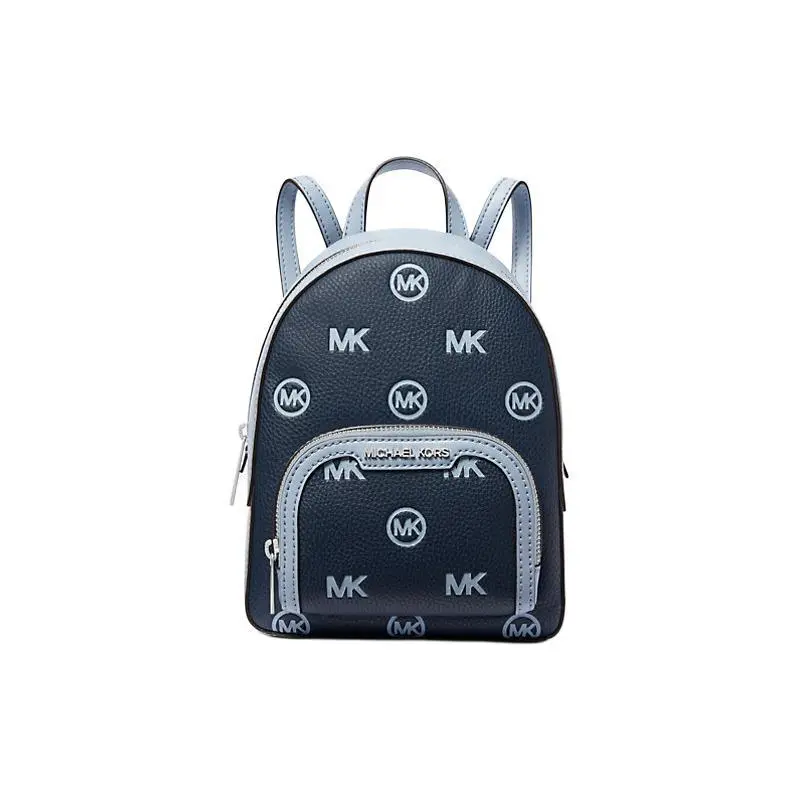 Michael Kors MK Jaycee Logo-Embossed Polyurethane Crossbody and Backpack for Women, Navy Blue