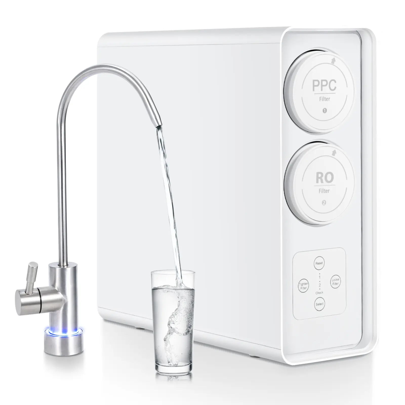 600 GPD Tankless Under Sink Reverse Osmosis Water Filtration System, 7-Stage High Efficiency Filter with 2:1 Pure-to-Drain Ratio, Smart Filter Reminder RO Faucet, NSF FC SGS Certified Home Kitchen Water Purifier