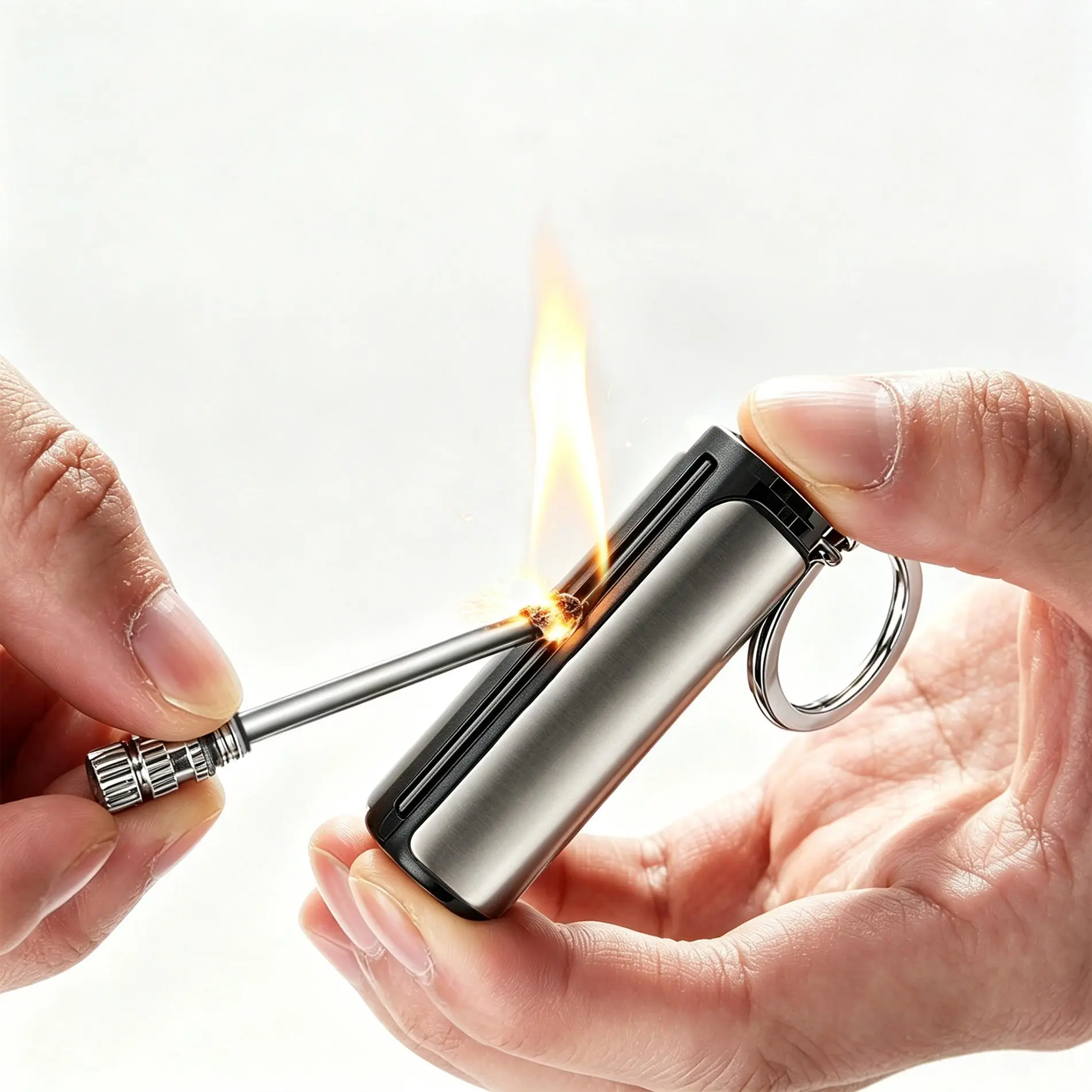 Butane Torch Lighter, 5 Packs Waterproof & Windproof Permanent Match, Refillable Metal Body Fire Starter for Camping Survival (Butane Not Included), Outdoor Camping, Butane Torch Lighter Without Fuel