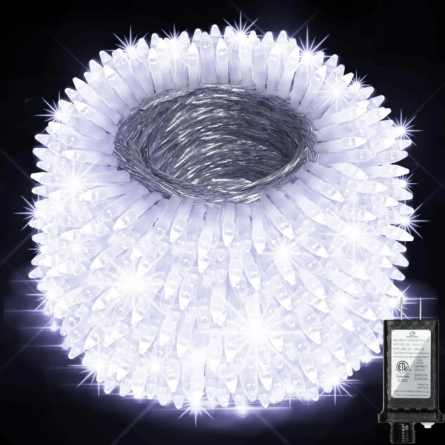 492FT Christmas Lights, 1300 LED Long String Lights 8 Lighting Modes & Timer Memory, Outsite Waterproof Light Strings for Xmas Tree Wedding Decorations Cool White