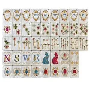 Limited Edition Mother of Pearl Mahjong Set – Luxury Gold Engraved Tiles for Game Night & Collectors