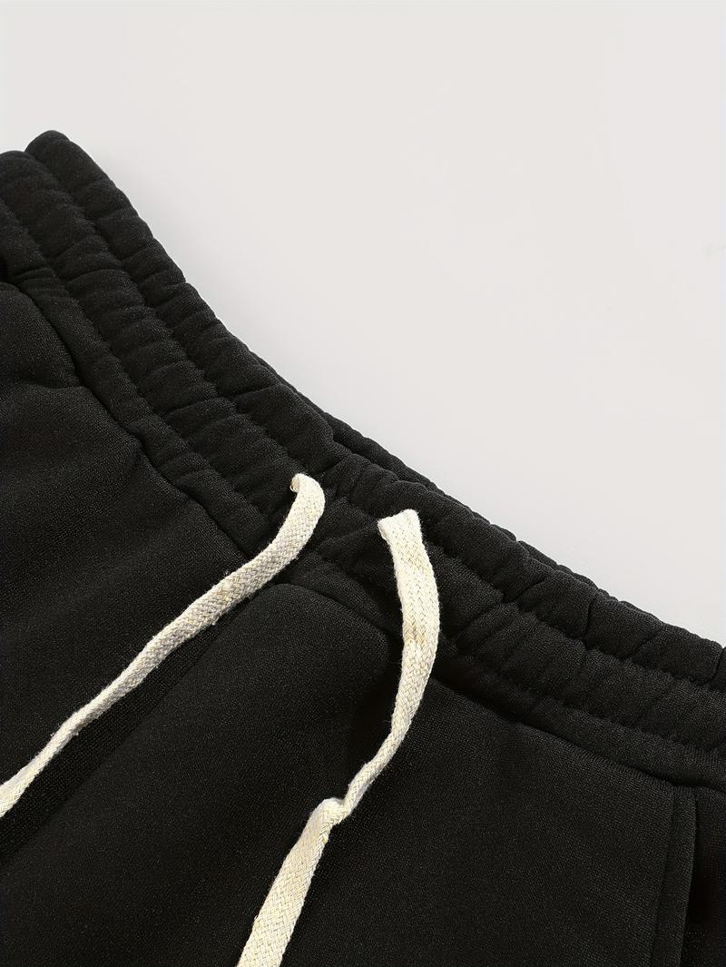 Men's casual fashion "Youngsters OF GOD" printed hoodie and sweatpants set - polyester, machine washable, black with white cross design, ideal for fall and winter leisure, oversized hoodie