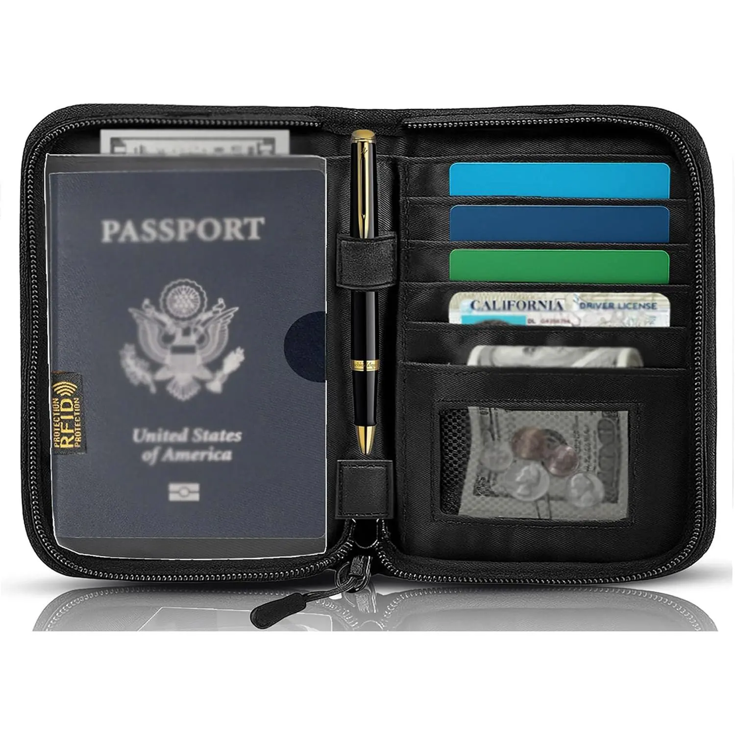 Passport Holder for Travel, RFID Blocking Wallet for Couples Men and Family | Multi-compartment organizer holds , cards, tickets, IDs and  for women, couples and international family travel