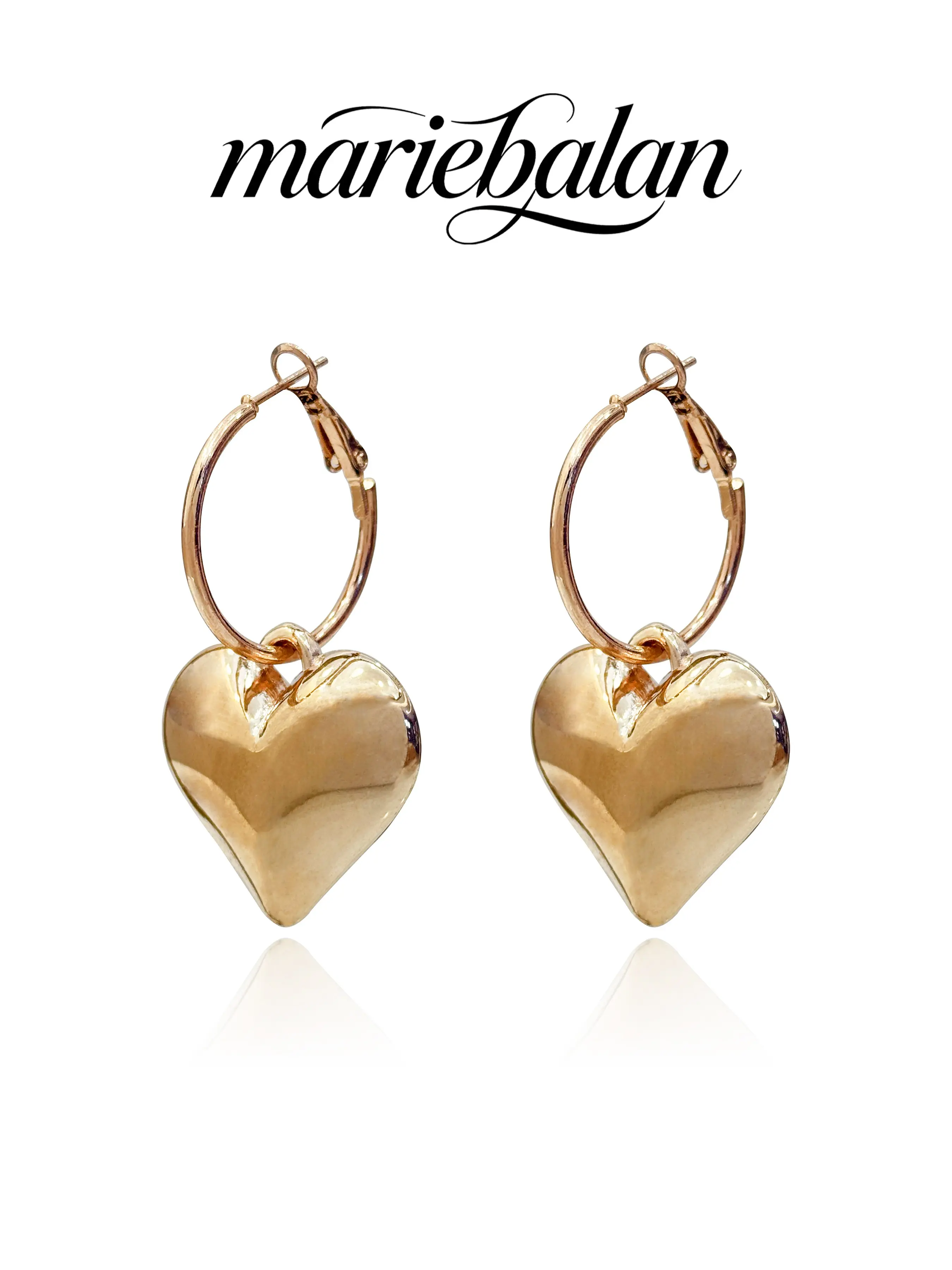 Women's Sweet Cool Heart Pendant Earrings Creative C-Shape Large Earrings Casual Style Zinc Alloy Material All Seasons Jewelry