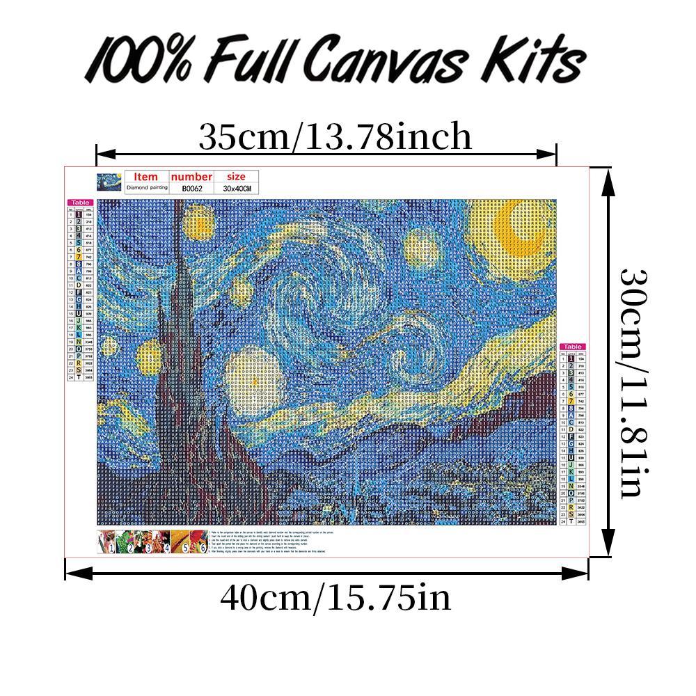 Starry Night Pattern DIY Diamond Arts Colorful Painting Kit without Frame, 1 Set DIY 5D Diamond Arts Colorful Painting Kit, Handmade Home Decor, Handcraft, Handicraft