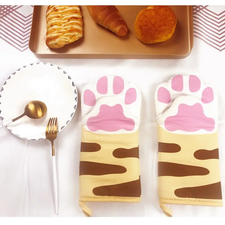 Cat Claw Oven Insulation Gloves Kitchen Microwave Oven Anti-Scalding Gloves