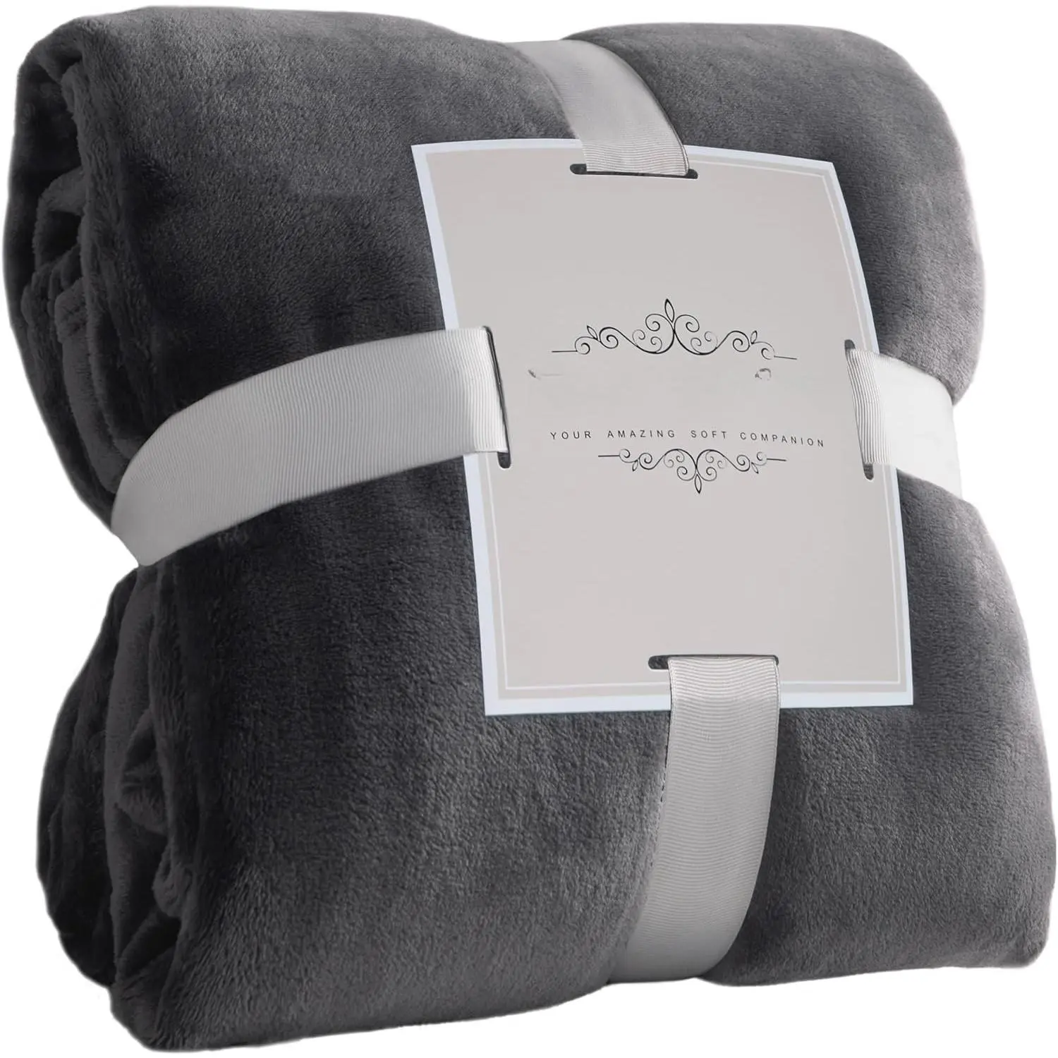 Grey Throw Blanket 50x60 Inches, Soft Plush Cozy Fleece Flannel Throw Blanket, Lightweight Warm Throws for Bed, Couch, Bedroom and Living Room,  Seasons