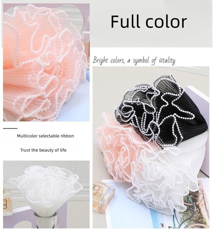 2 Pack 4.5 Yard Bouquet Wrapping Paper Pearl Wrinkled Wavy Net Yarn Flower Wrapping Mesh Paper Korean Bouquet Wrapping Mesh,for DIY Crafts Valentine's Day Wedding Florist Supplies (Black) 2 Pack 4.5 Yard Bouquet Wrapping Paper Pearl Wrinkled Wavy Net Yarn Flower Wrapping Mesh Paper Korean Bouquet Wrapping Mesh,for DIY Crafts Valentine's Day Wedding Florist Supplies (Black)