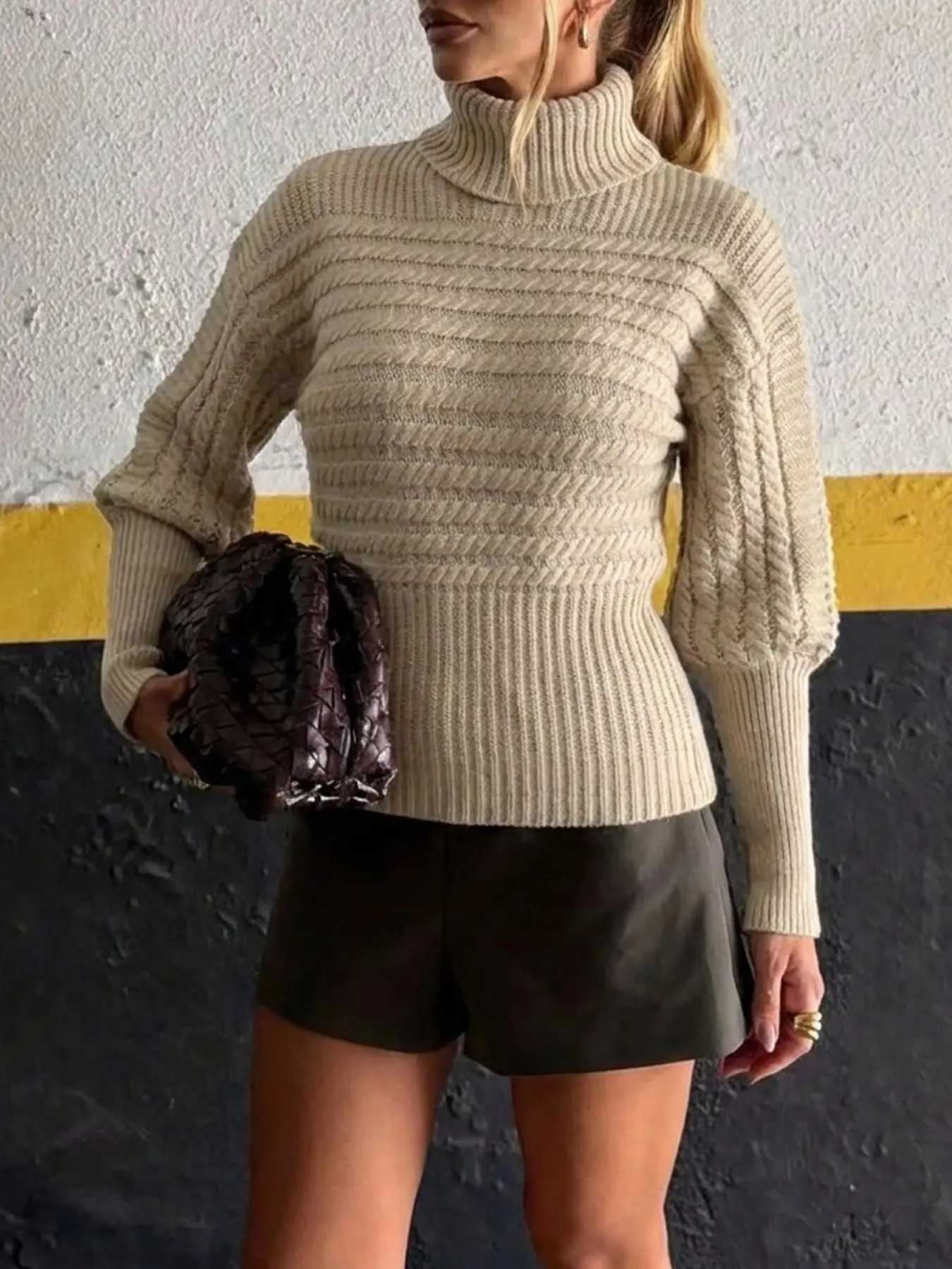 Women's Knit Pullover Sweater, Soft and Stretchy, Elegant and Fashionable, Casual Fall & Winter Wear, Slim-Fitting Stripes Design