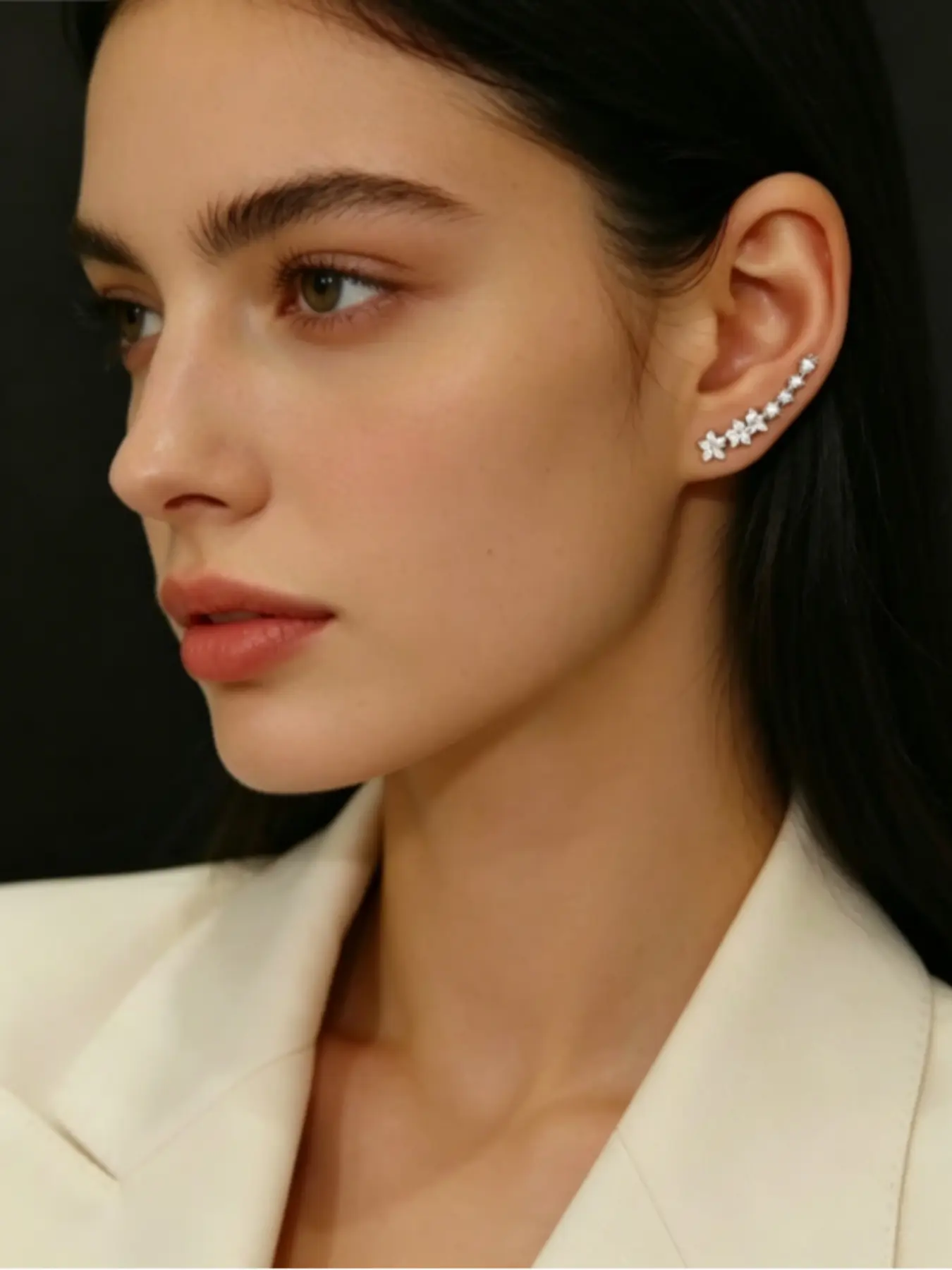 Women's Flower Earrings, Sparkling Crystal Rhinestones, Minimalist Hypoallergenic Studs, Versatile Jewelry for All Seasons