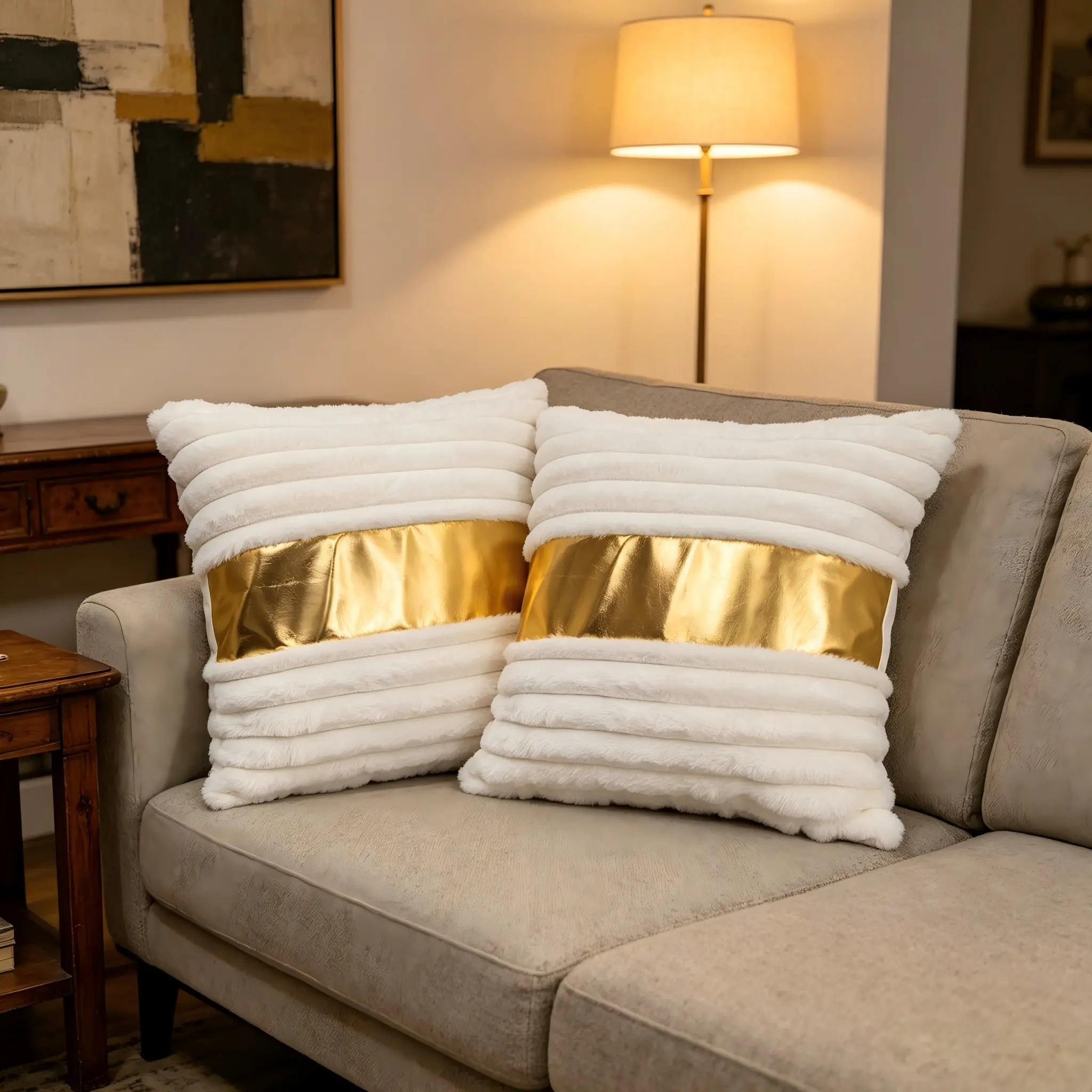 2pcs Modern Style Plaid Patchwork Pillow Covers, Soft Comfortable High-End Detachable Pillowcases, Ideal for Sofa Bedroom Living Room Decor, Room Cozy Accessories