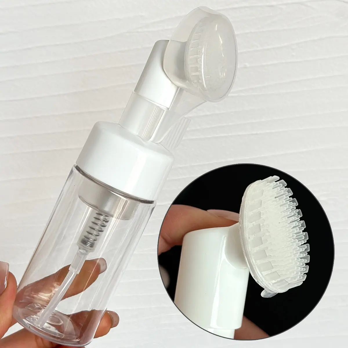 1Pc 100ml/200ml Mousse Foaming Bottle, Pump Foam Dispenser for Facial Cleanser, Body Wash and Hand Soap, Refillable Portable Foamer, Bathroom Soap Dispenser, for Daily Use and Travel