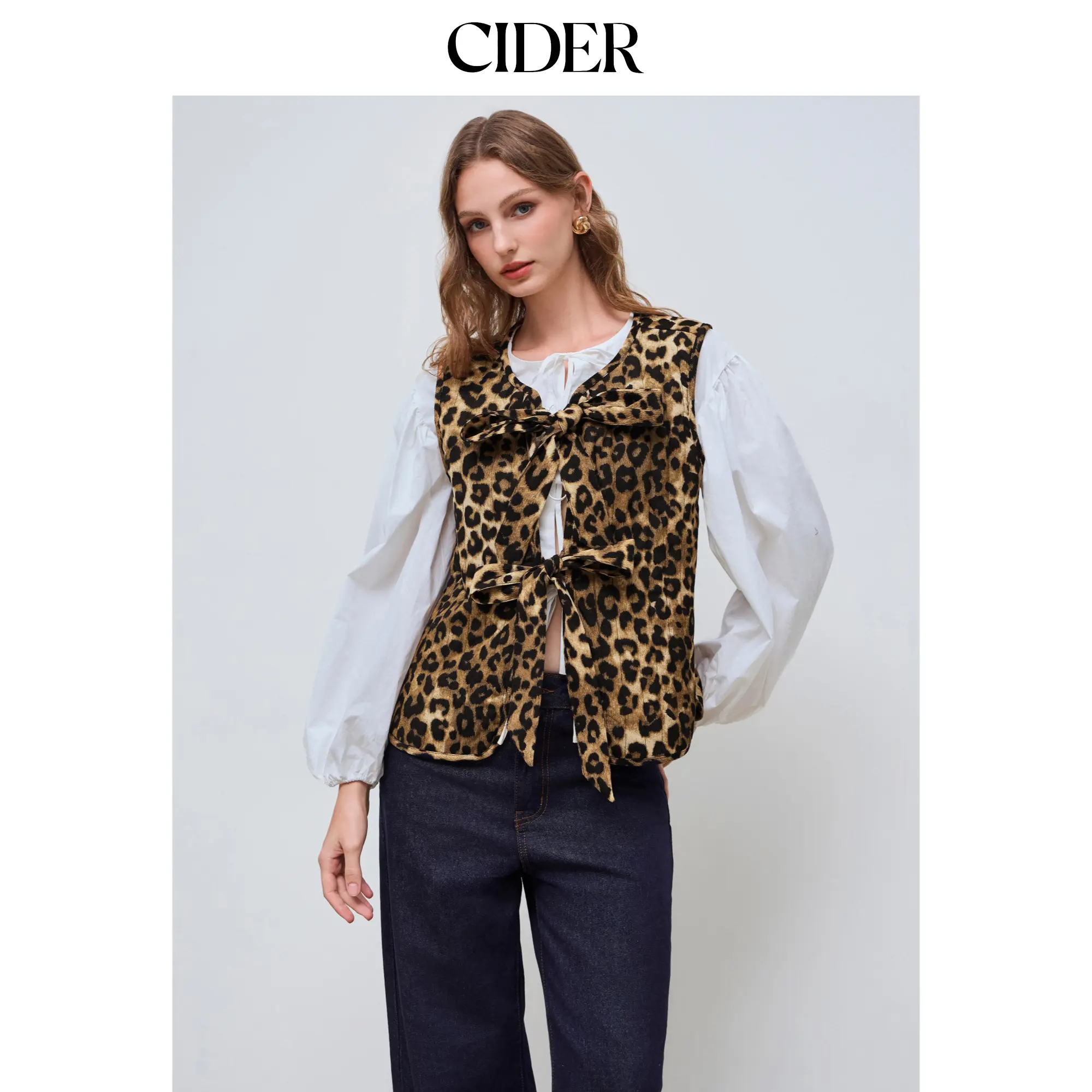 Cider [size 2-26] Corduroy Leopard Tie Front Vest SummerFinds