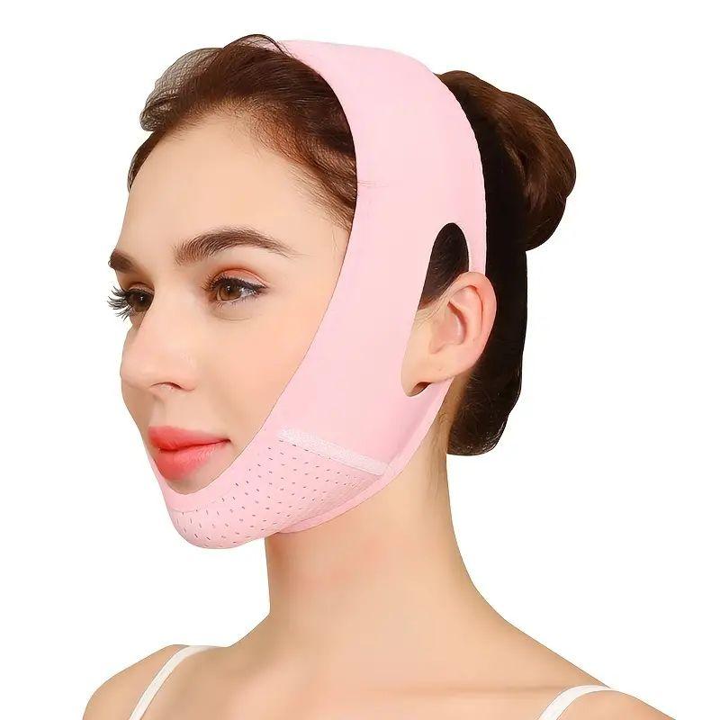 Reusable V-shaped Face Lifting Belt, Breathable Face Lift Band, Soothing & Comfy Facial Firming Strap, Face Bandage for Women & Men