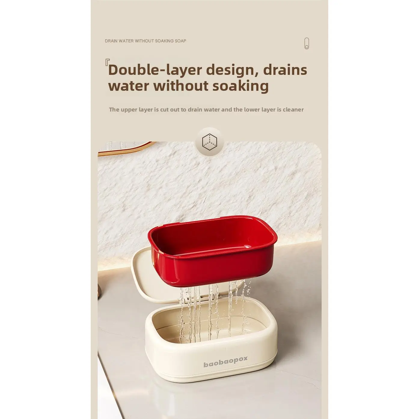 Cute Bow Soap Dish with Lid, Portable Drainage Soap Holder, Dustproof Cover Soap Box, Decorative Bathroom Countertop Soap Container for Shower, Kitchen, Travel