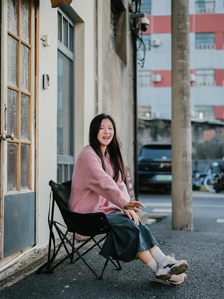 Outdoor Folding Moon Chair Portable Chair Camping Chair Picnic Gear Fishing Small Horse Stool Student Sketching