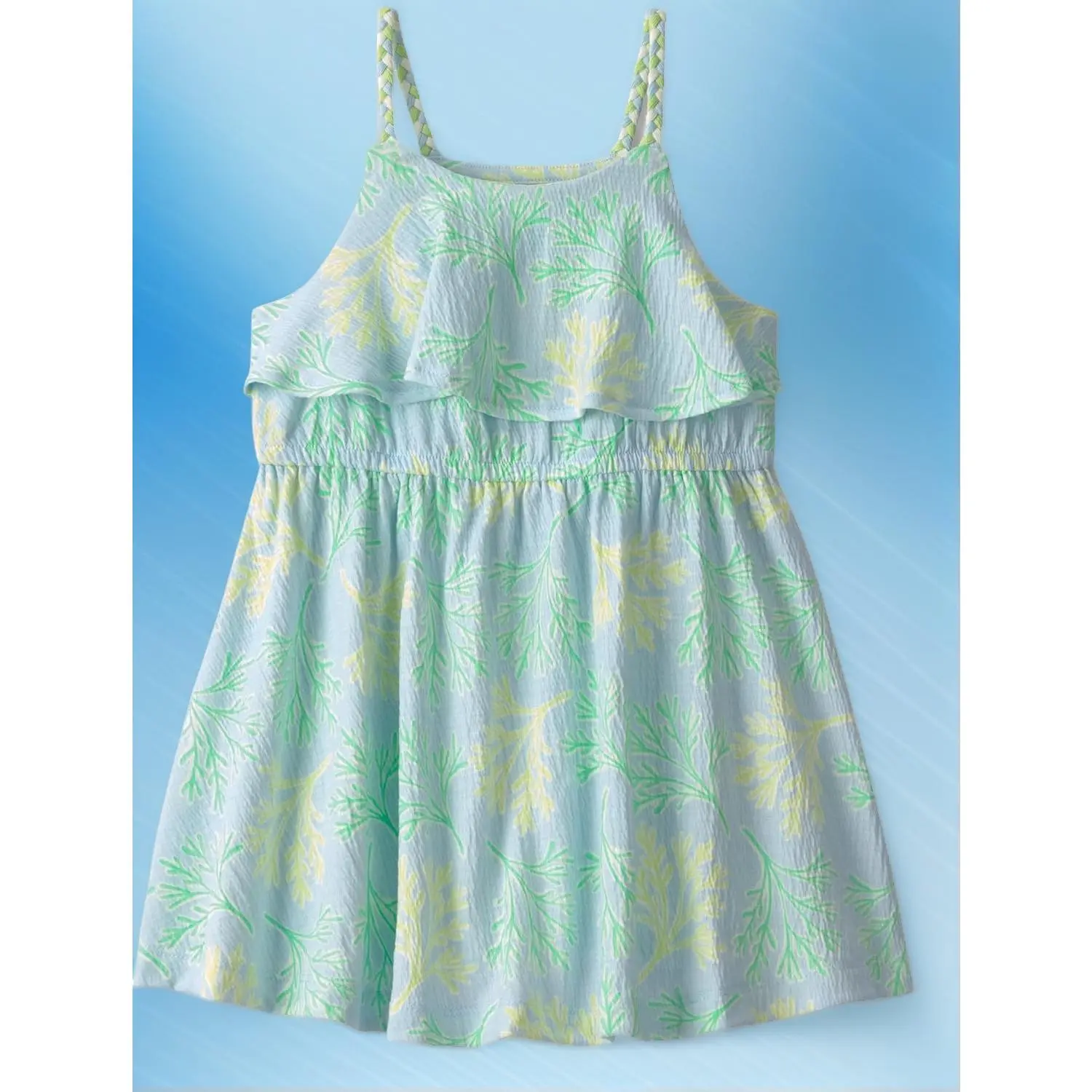 Carter's Girls Ruffled Casual Dress, Elastic Waist Lightweight Breathable Knit Dress