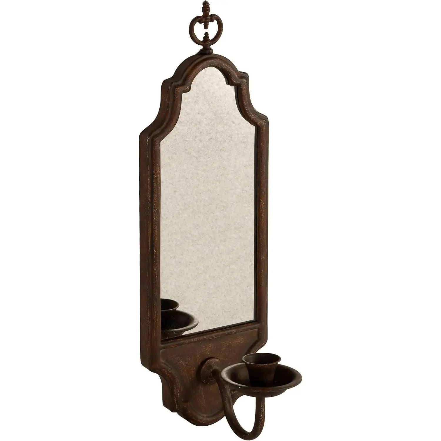 Mirrored Wall Candle Holder Antique Copper Sconce for Taper Candles Elegant Hanging Decor