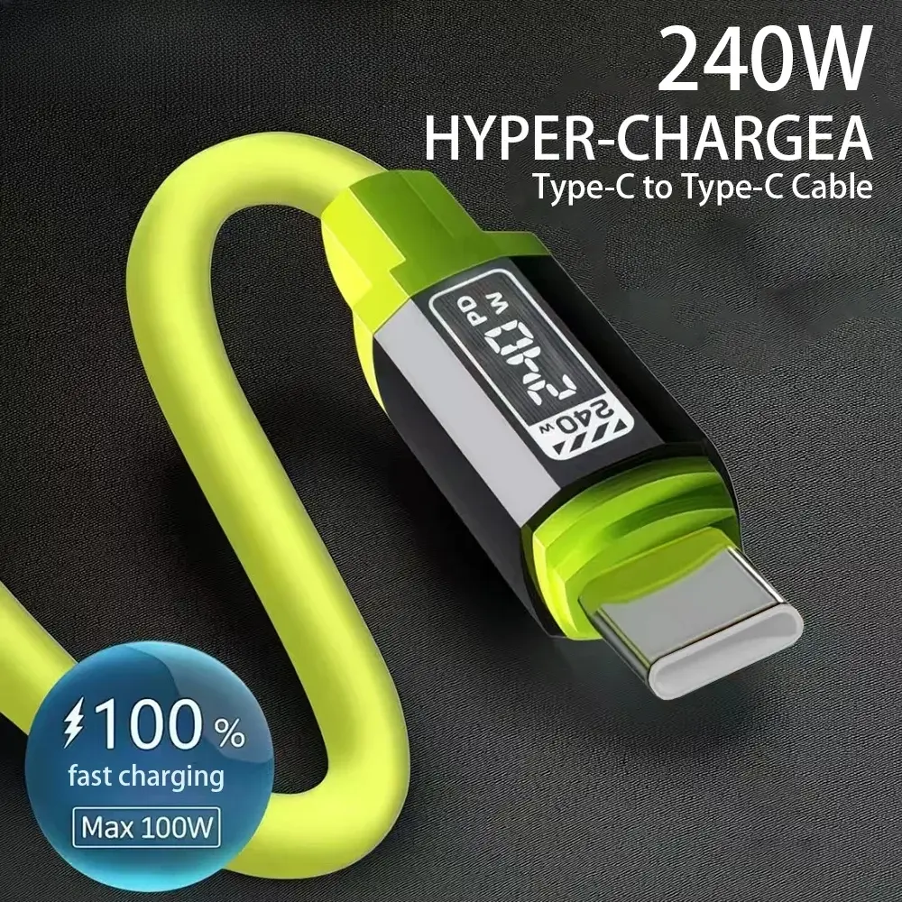 240W Fast Charging USB Type-C to Type-C Cable for Huawei, Xiaomi, Samsung, OPPO, VIVO