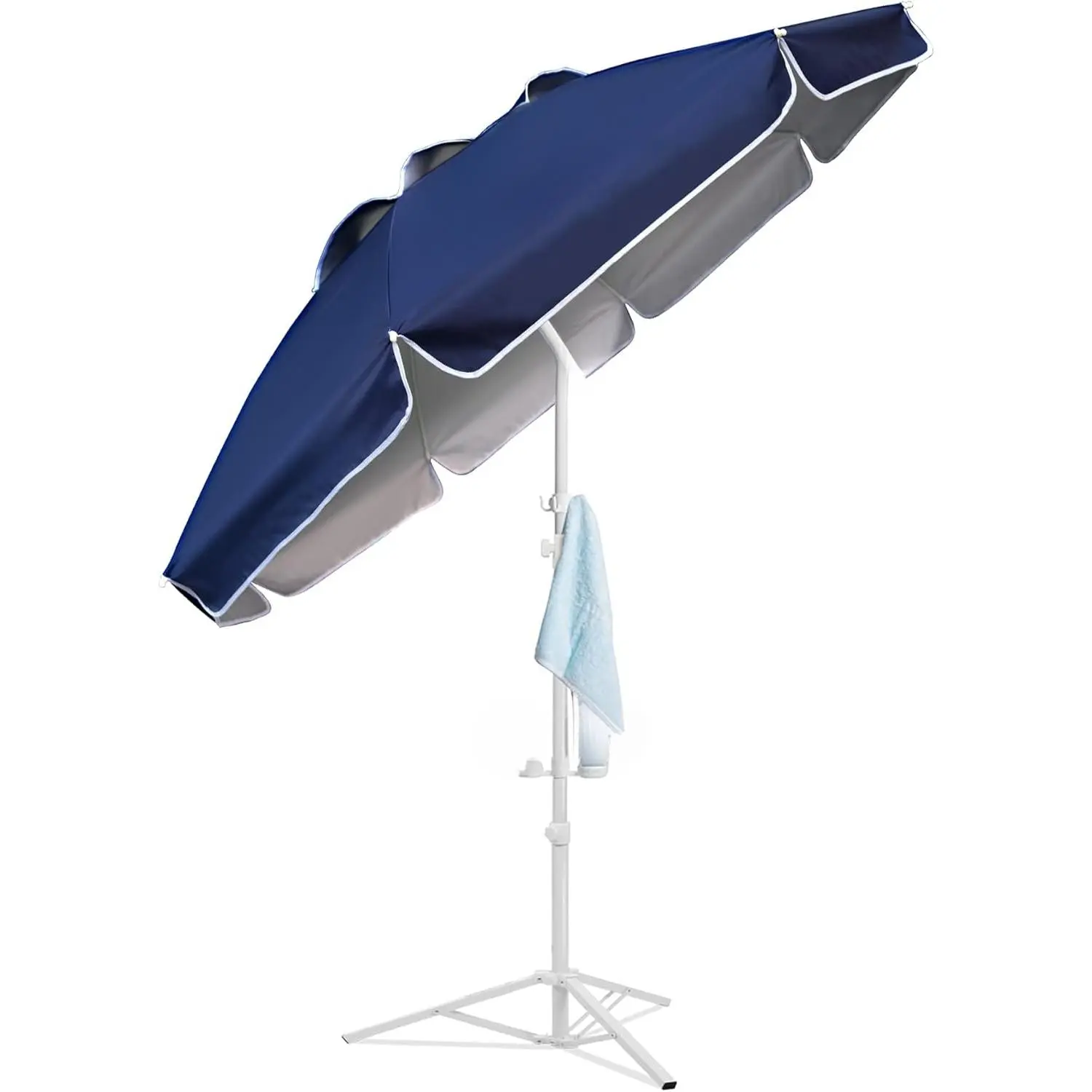 Shade Umbrella, Premium Portable Umbrella with Stand, 6.5ft Lightweight Free Standing Canopy for Sporting Games, Adjustable Instant Sun Protection and Easy to Carry, Navy Blue