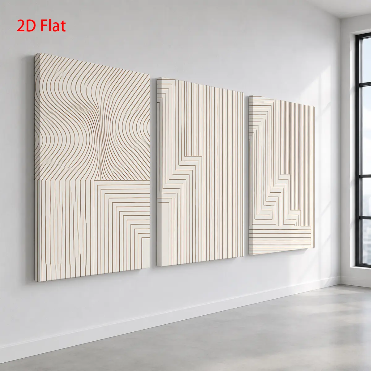2D Flat 3-Piece Set - Three black line abstract pattern paintings, white background themed canvas wall art, waterproof canvas prints, ready to hang, home room decoration gift, suitable for Father's Day, graduation, birthday, 4th of JulAesthetic Room Decor