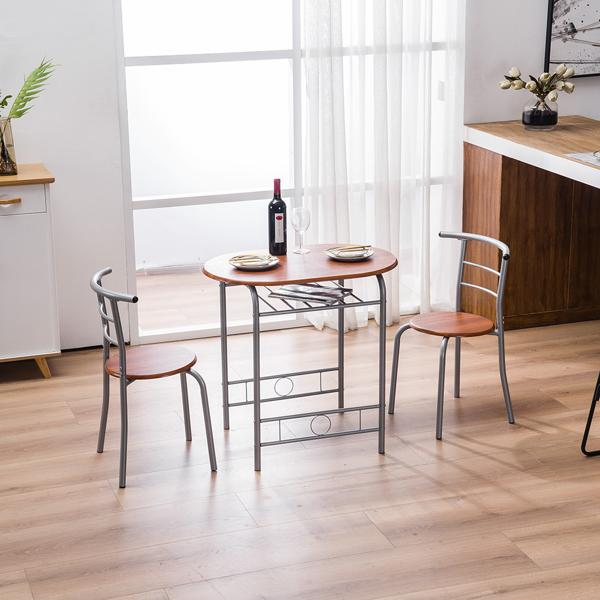 Compact Dining Table and Chairs Set, Easy Assemble Space Saving Table Set for Small Apartments