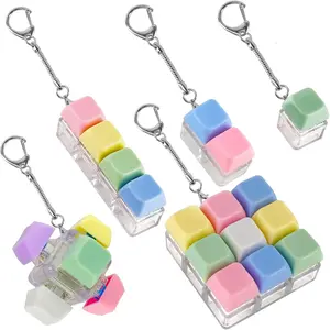 5 Pack Keyboard Fidget Toy - Crisp Clicking Stress Relief Toy for Adults, Portable Sensory Anxiety Relief Keychain (Multicolor)fidget toys