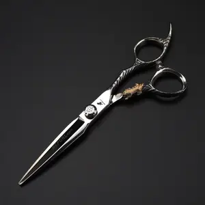 6.0 Inch Dimaqi Handle Haircut Scissors, High-End 440C Stainless Steel, Comfortable Grip, Reduces Hand Fatigue, Single Item