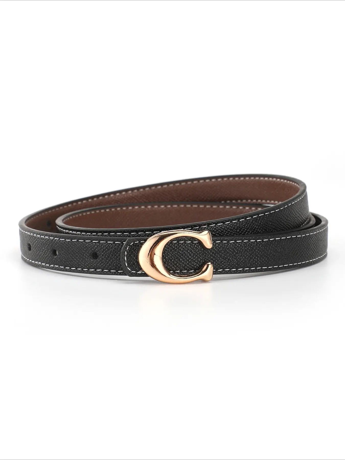 Hot Fashion Versatile Casual Belt for Women Slim Jeans Belt with C Buckle Decorative Waist Belt Trendy Everyday Essential Accessory