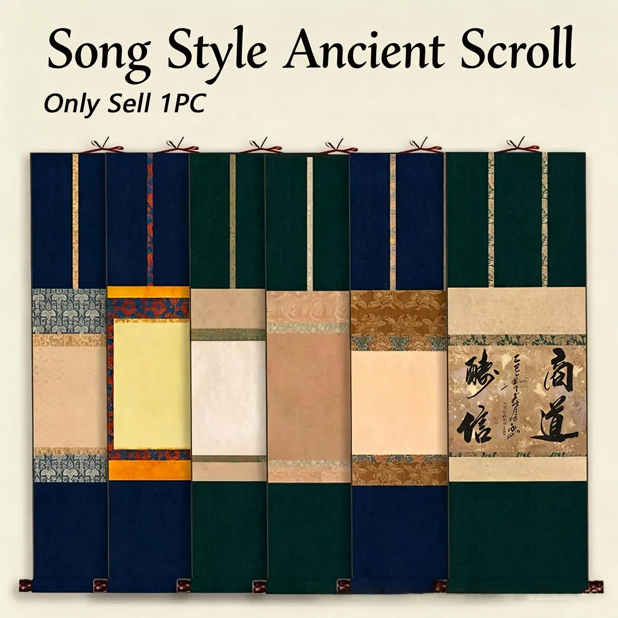 Chinese Style Hanging Scroll, Aesthetic Design, 1 Count Graph Paper Hanging Scroll, Blank Calligraphy Scroll, Office Stationery & Supplies