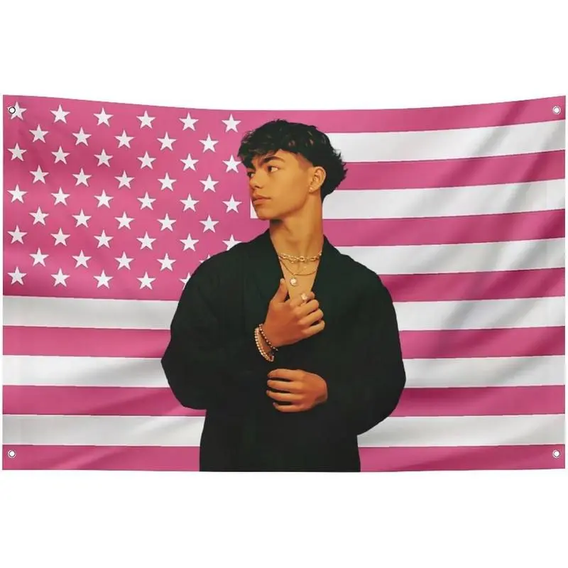 Pink Malachi Barton American Theme Stylish Tapestry - 3x5 Ft Pink Background Star Meme Banner, Indoor Home Decor Decoration for Girls’ Bedrooms, Fan Gift