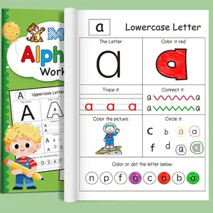 Children's English Alphabet Word Practice Book: Basic English ABCDE Exercises and Drawing Tracing Book