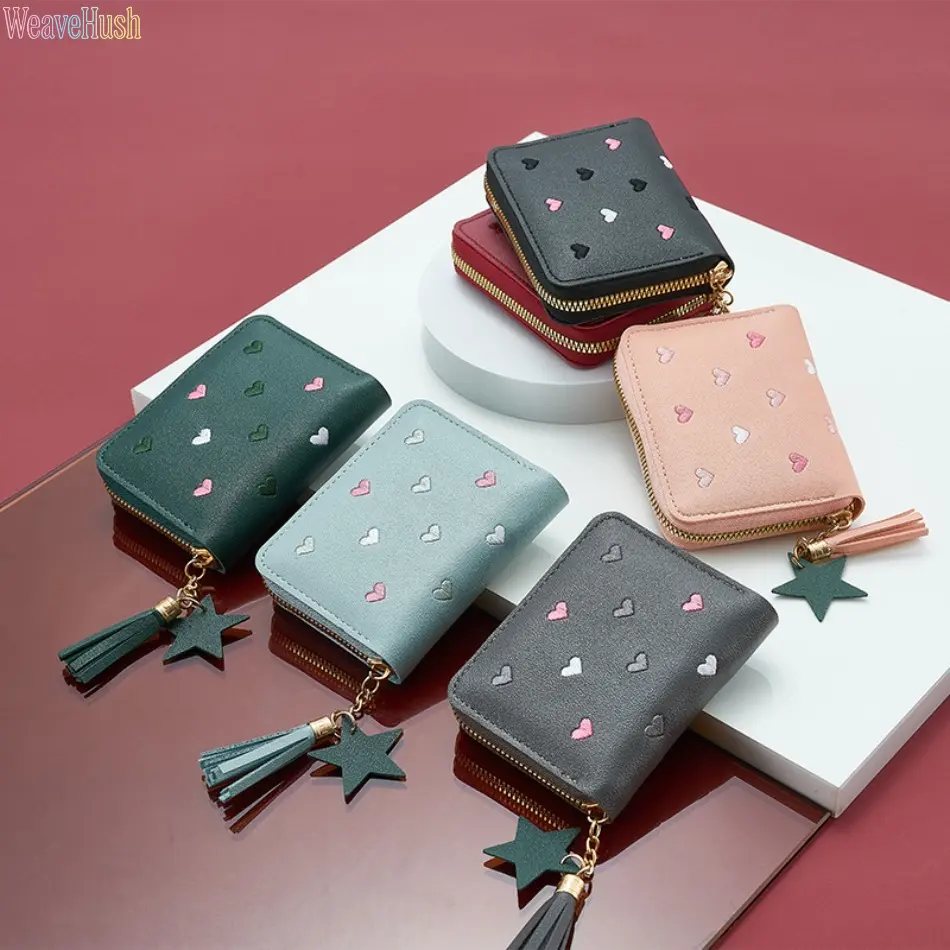 New Women Tassel‑Zipper Short Wallet, Daily Carry Essentials, Cute Multifunctional Coin Purse, Compact Lightweight Mini Storage Bag for Daily Shopping and Travel‑Use