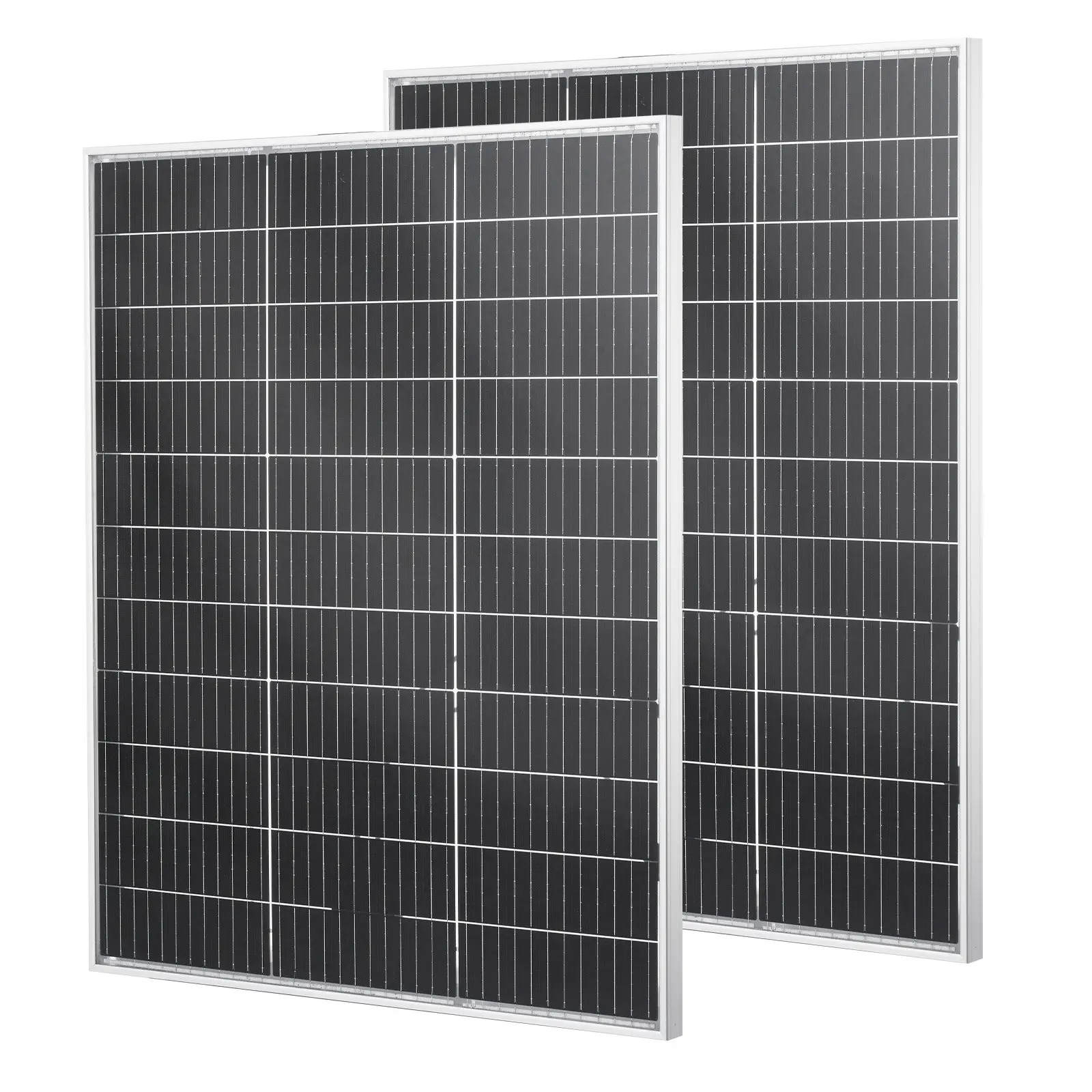 VEVOR 2PCS 100W Bifacial Solar Panels, 23 High-Efficiency N-Type Monocrystalline PV Module with MC4 Output Aluminum Frame, IP67 Waterproof Solar Panel for Car Boat RV Flat Rooftop Off-Grid